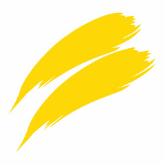 Yellow Brush Strokes Vector Illustration