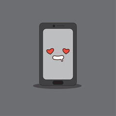 Cute mobile phone mascot with expression