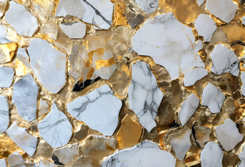 Obraz premium Background stone wall pattern marble floor design wallpaper abstract texture white gold beige luxury, wall stone gray black rock background italian interior art ivory bathroom backdrop golden kitchen