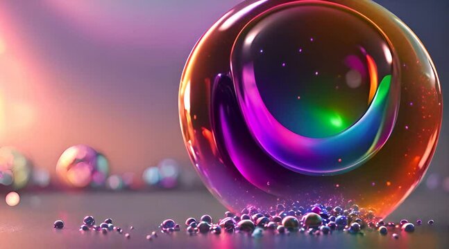 abstract rainbow bubble