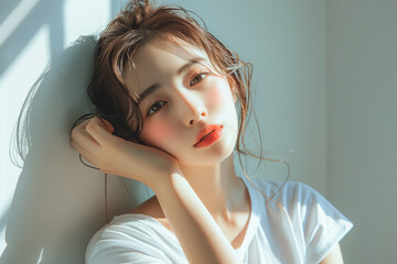 Fototapeta premium カットモデルの女性のポートレート写真