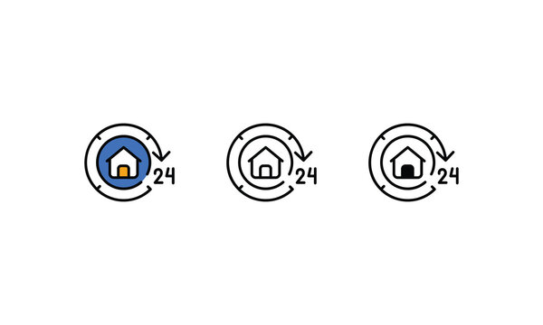 Daily House Rent icons vector stock illustration