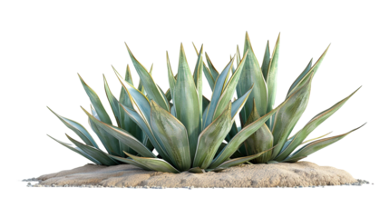 Agave bush on white background,png