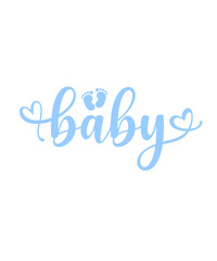Baby typography design on plain white transparent isolated background for card, shirt, hoodie, sweatshirt, apparel, tag, mug, icon, poster or badge
