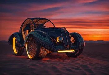 Deurstickers race car on sunset © Wajahat