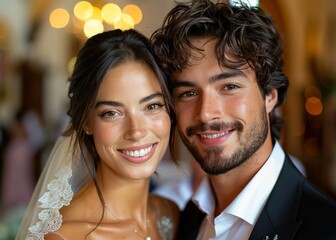 Photo of a couple in wedding