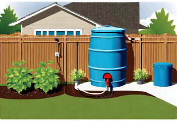 Residential Rain Barrel System for Sustainable Water Collection