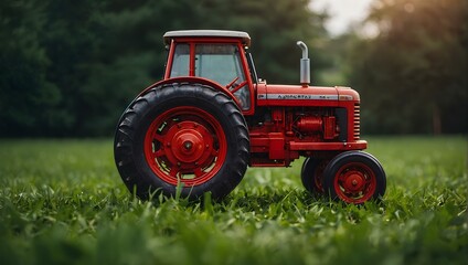 old red tractor on field