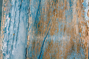 Blue Cracked Wall with White Streaks