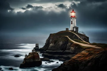 Rolgordijnen lighthouse on the coast of state © mudasir