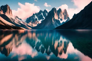 Foto auf Acrylglas sunrise over the mountains © mudasir