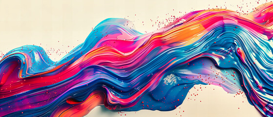 Artistic Fluidity, An Abstract Expression of Colors Blending in a Dance of Beauty - obrazy, fototapety, plakaty