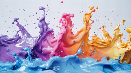 Artistic Splash in Liquid Colors, A Dynamic Blend of Blue and Pink in Fluid Art Composition