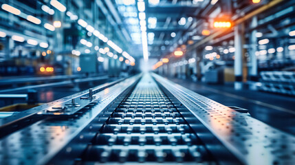 Fototapeta premium Industrial Rhythms: Inside a Factory Where Metal and Machinery Dance to the Beat of Modern Production