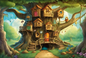 Enchanted Treehouse: Doors to Timeless Adventures