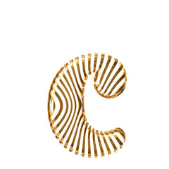 White symbol with gold vertical ultra-thin straps. letter c