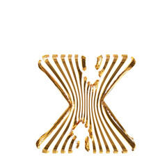 White symbol with gold vertical ultra-thin straps. letter x