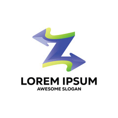 Z letter logo colorful gradient abstract vector illustration