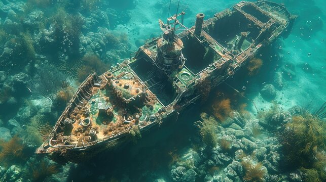 Top view 3D model of artificial reef layouts, enhancing marine biodiversity, Nikon z7
