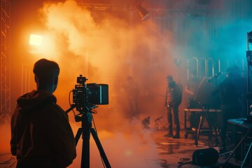 shooting a video film studio directing staging