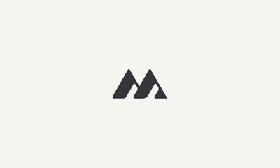 initial letter M simple monogram logo design vector illustration