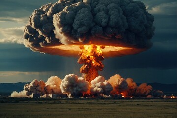 Nuclear Bomb Explosion - obrazy, fototapety, plakaty