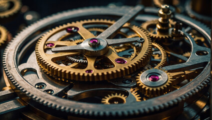 Gold gears and cogs.