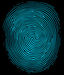 Fingerprint vector illustration isolated on black background - 762679709