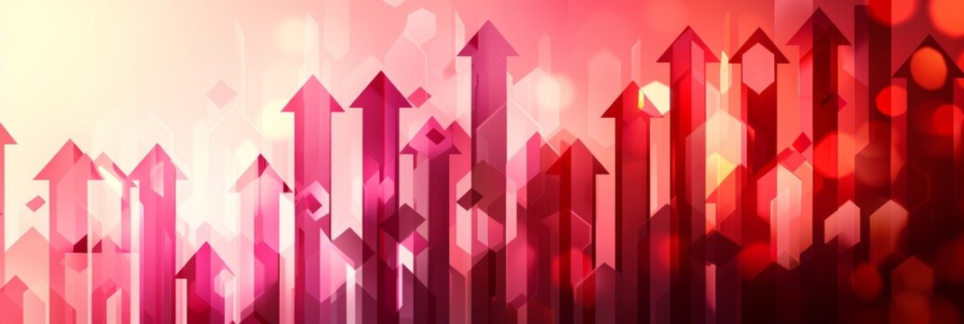 Financial growth arrows background with space for strategic text placement, ideal for presentations