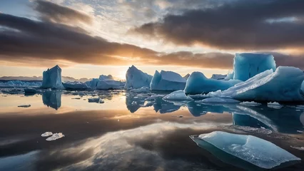 Fototapete Rund Melting icebergs and glaciers due to climate change © Sahaidachnyi Roman
