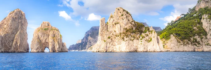 Glasbilder Strand von Positano, Amalfiküste, Italien Capri Island, Italy, Europe