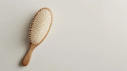 Discover simplicity in grooming with our elegant wooden hairbrush isolated on a pristine white background