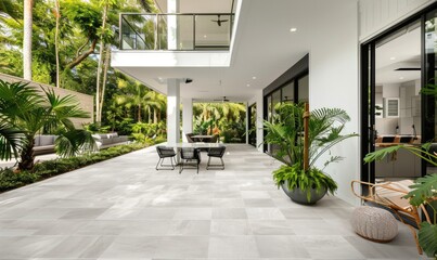 Modern style house outdoor patio