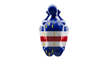 Human Silhouette Draped in Cape Verde Flag, Patriotic Concept
