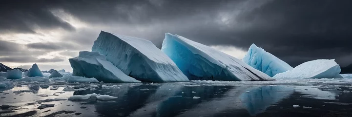 Poster Melting icebergs and glaciers due to climate change © Sahaidachnyi Roman