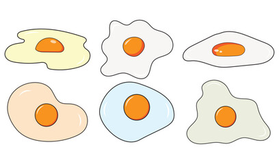Omelette egg lunch cuisine cooking design. Yellow gourmett protein breakfast closeup. Organic yolk food vector flat. Graphic simple logo icon top view. Isolated illustration background appetizer
