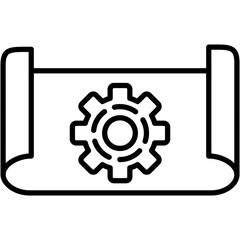 Architecture, blueprint, plan, drawing, scheme, settings Icon