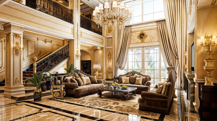Luxurious classic living room interior
