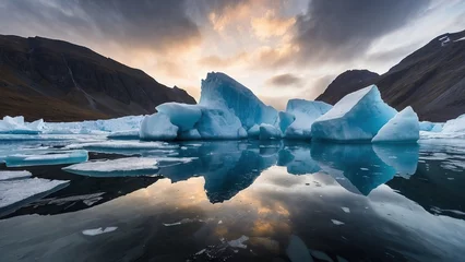 Rolgordijnen Melting icebergs and glaciers due to climate change © Sahaidachnyi Roman
