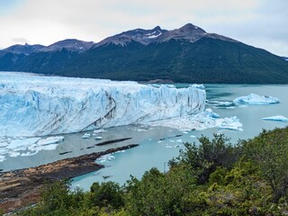 perito moreno glasier in southern ice field in patagonia