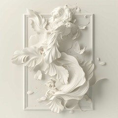 Elegant three-dimensional floral greeting card, design concept for celebrating special events