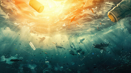 Plastic Pollution Aerial Composition, news, illustration, image, article, newspaper