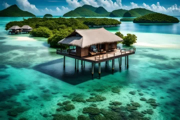 Gordijnen tropical island in maldives © Minhal