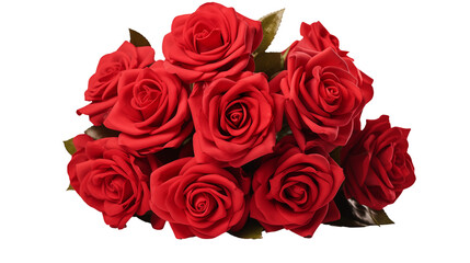 bouquet of red roses isolated on transparent background