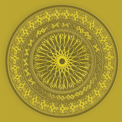 Round with arabic, oriental, indian, ethnic motiv. Traditional ornament, mandala