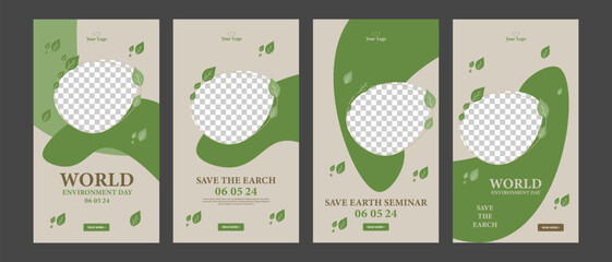 world earth day social media instagram stories collection template