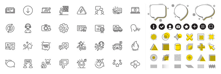 Set of Smile, Truck transport and Auction hammer line icons for web app. Design elements, Social media icons. Education, Engineering documentation, Certificate icons. Vector - obrazy, fototapety, plakaty