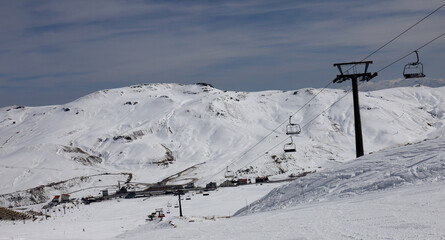 ski lift in the mountains