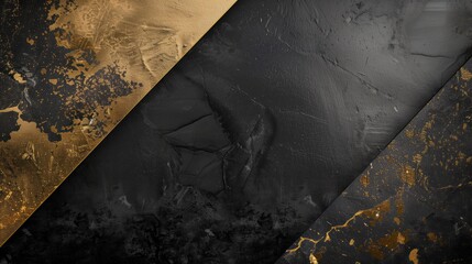 Luxurious Black and Gold Marble Textured Background