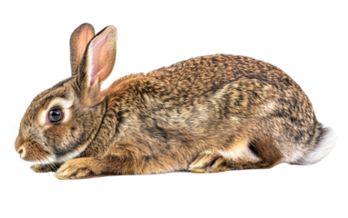 Brown rabbits  on transparent background, png	